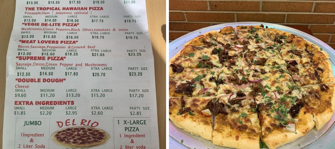 Del Rio Pizzeria Menu
